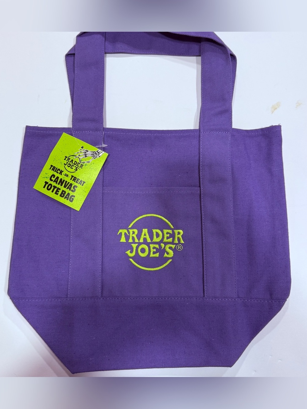 Trader Joe’s 2026 trick-or-treat mini canvas tote-NWT-Purple